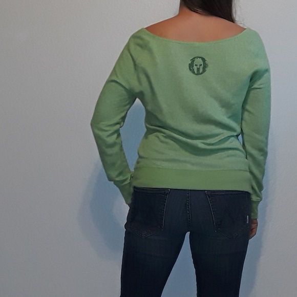 Lime Green Spartan Wide Neck Sweater - Picture 2 of 6